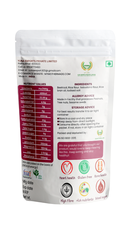 Crispy beetroot chips made with real beetroot and rice bran oil 