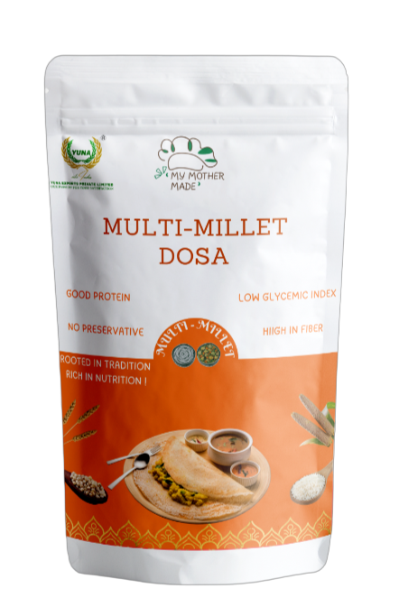 Multi millet dosa mix made with 10 millets rice and urad dal
